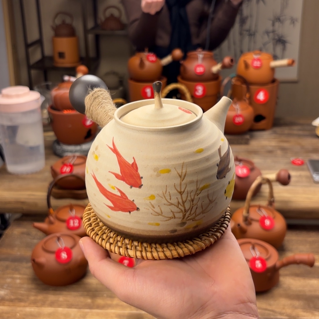 煮水煮茶甘甜 潮州砂铫壶 搭藤垫