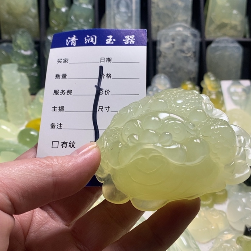 【闪购商品】蛇纹石玉手把件合金
