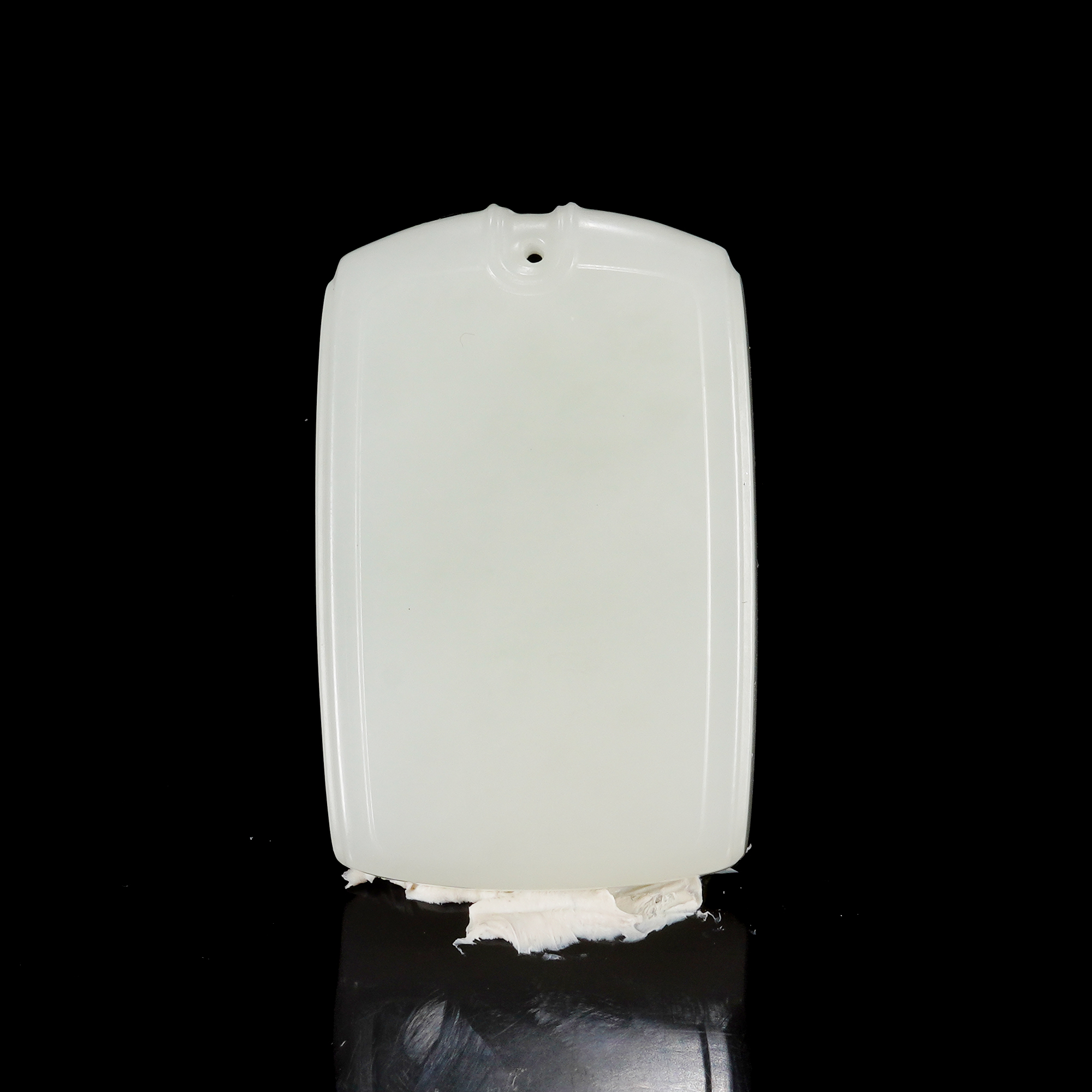 LOT.013羊脂白玉平安无事牌/X3197