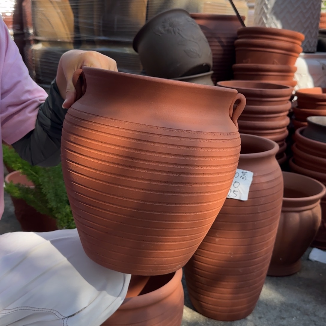 紫砂花盆口25高30宜兴紫砂 