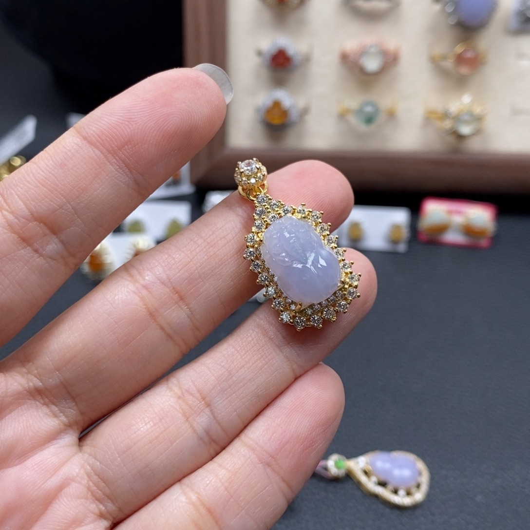 翡翠银S925镶嵌戒指