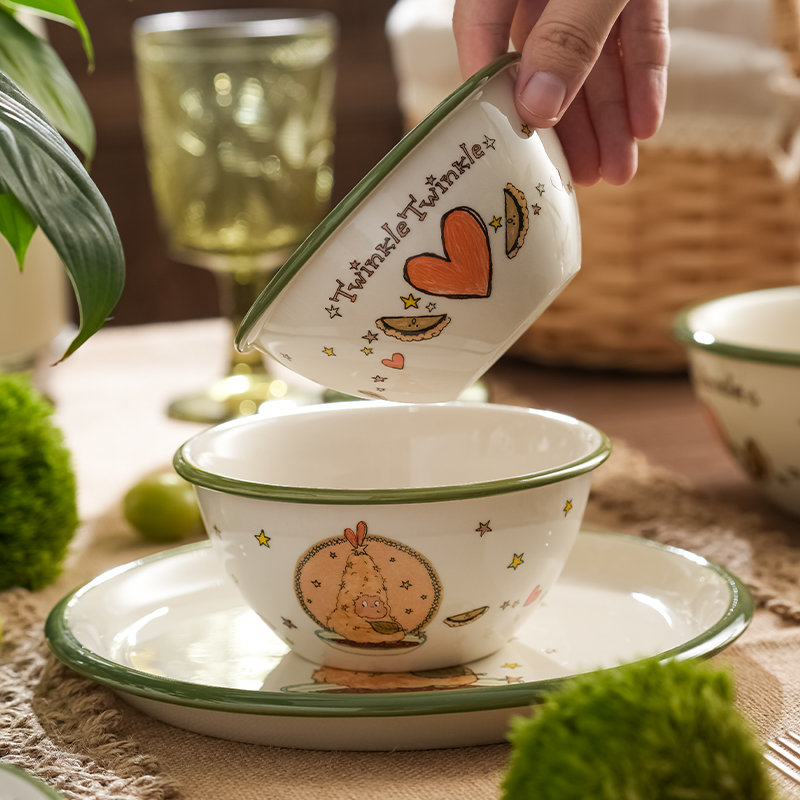 泡泡玛特星星人多尺寸餐具餐盘陶瓷碗/深盘居家