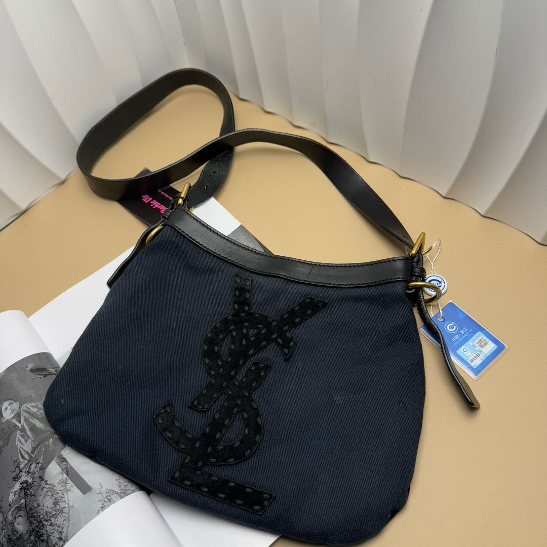95新 YSL/圣罗兰 斜挎帆布vintage/0958