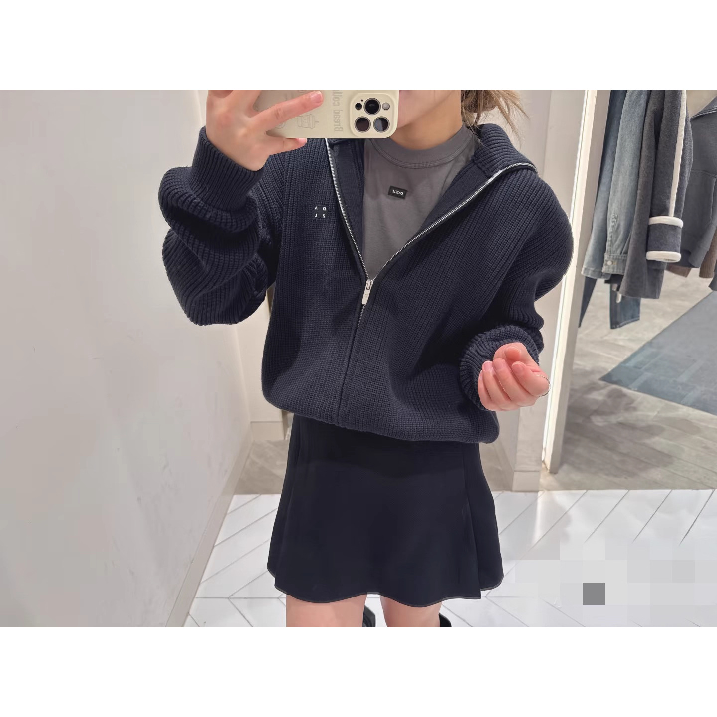 【龙-黑色毛-衣】女款短外套保暖常规纯色韩版黑色休闲短款