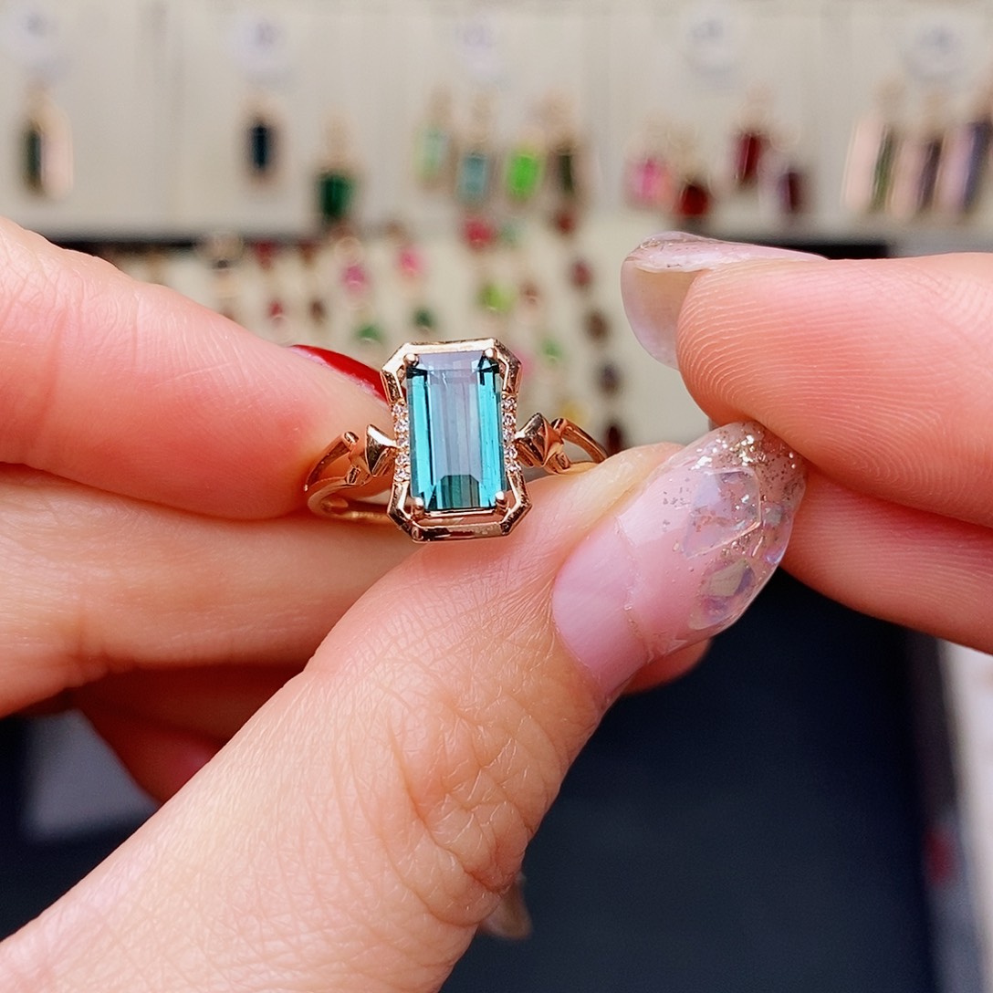 碧玺戒指碧玺18K金镶嵌