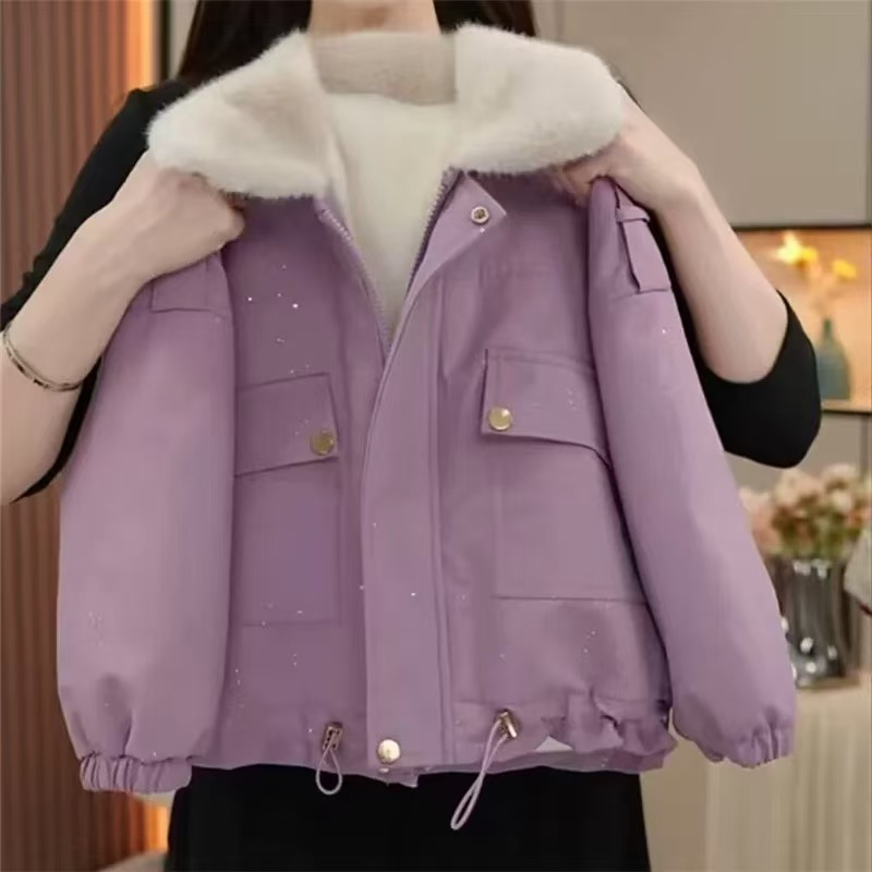 女童外套秋冬季2025新款儿童洋气加厚加绒派克服女孩时髦冬装上衣