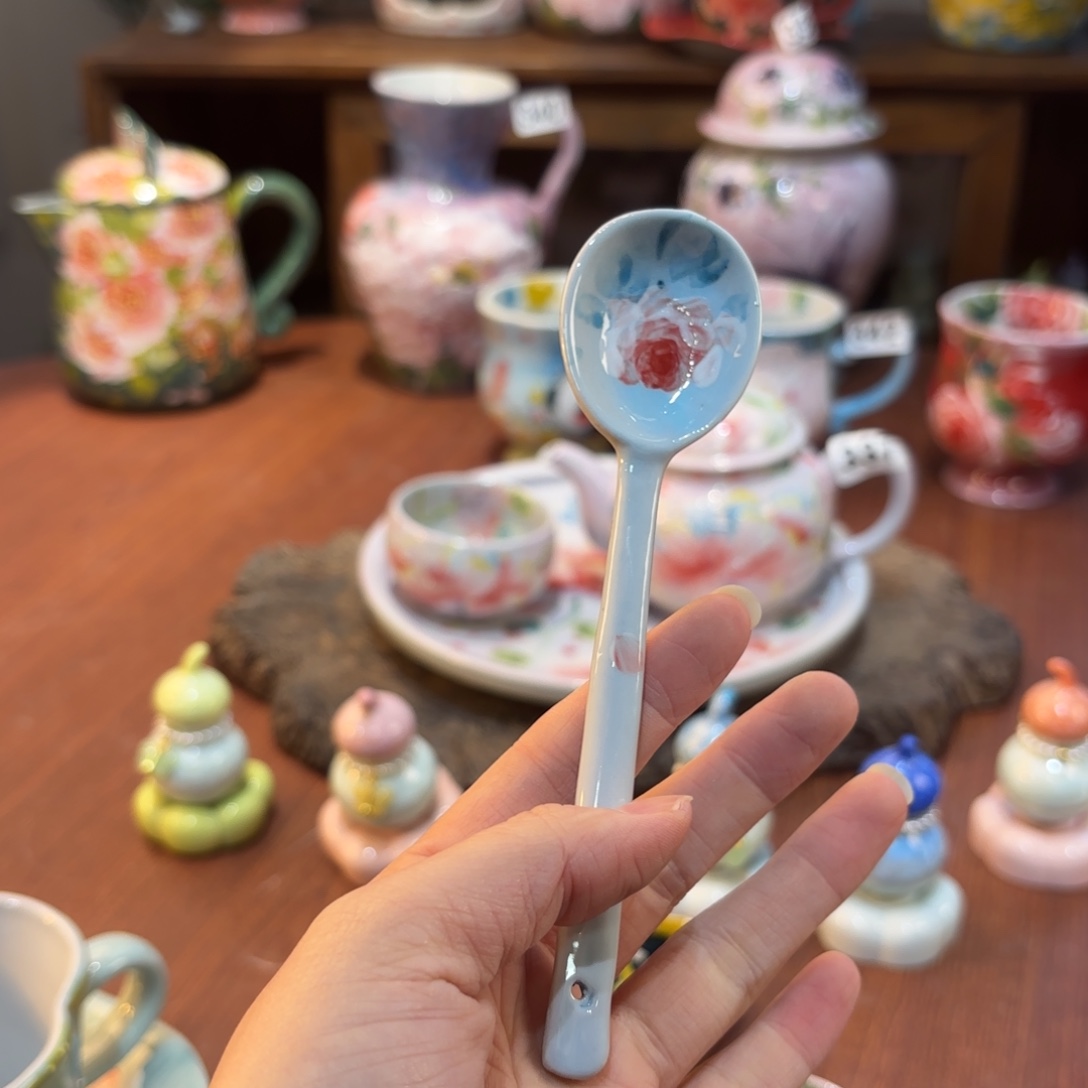 摆件景德镇手绘高温釉下彩陶瓷茶具