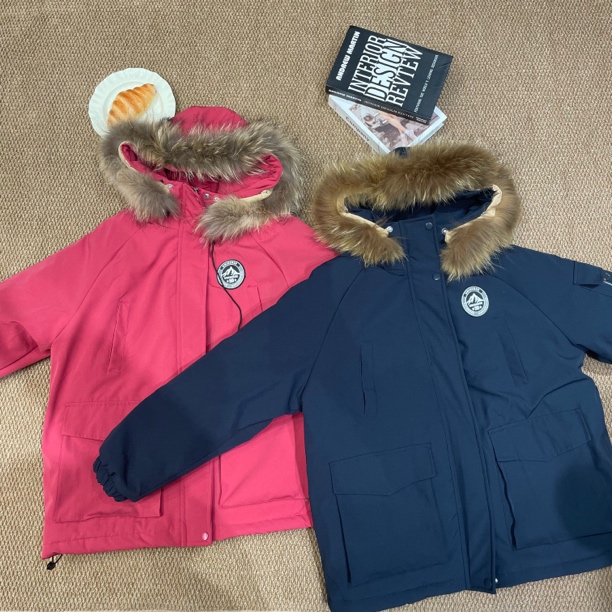 新疆包邮【25960】连帽兔绒大口袋派克服-衣长73