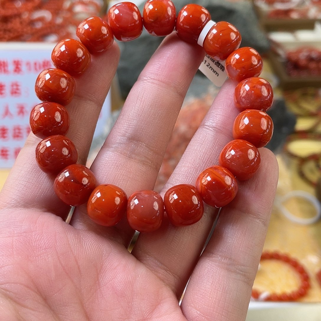 南红玛瑙未镶嵌手链12mm