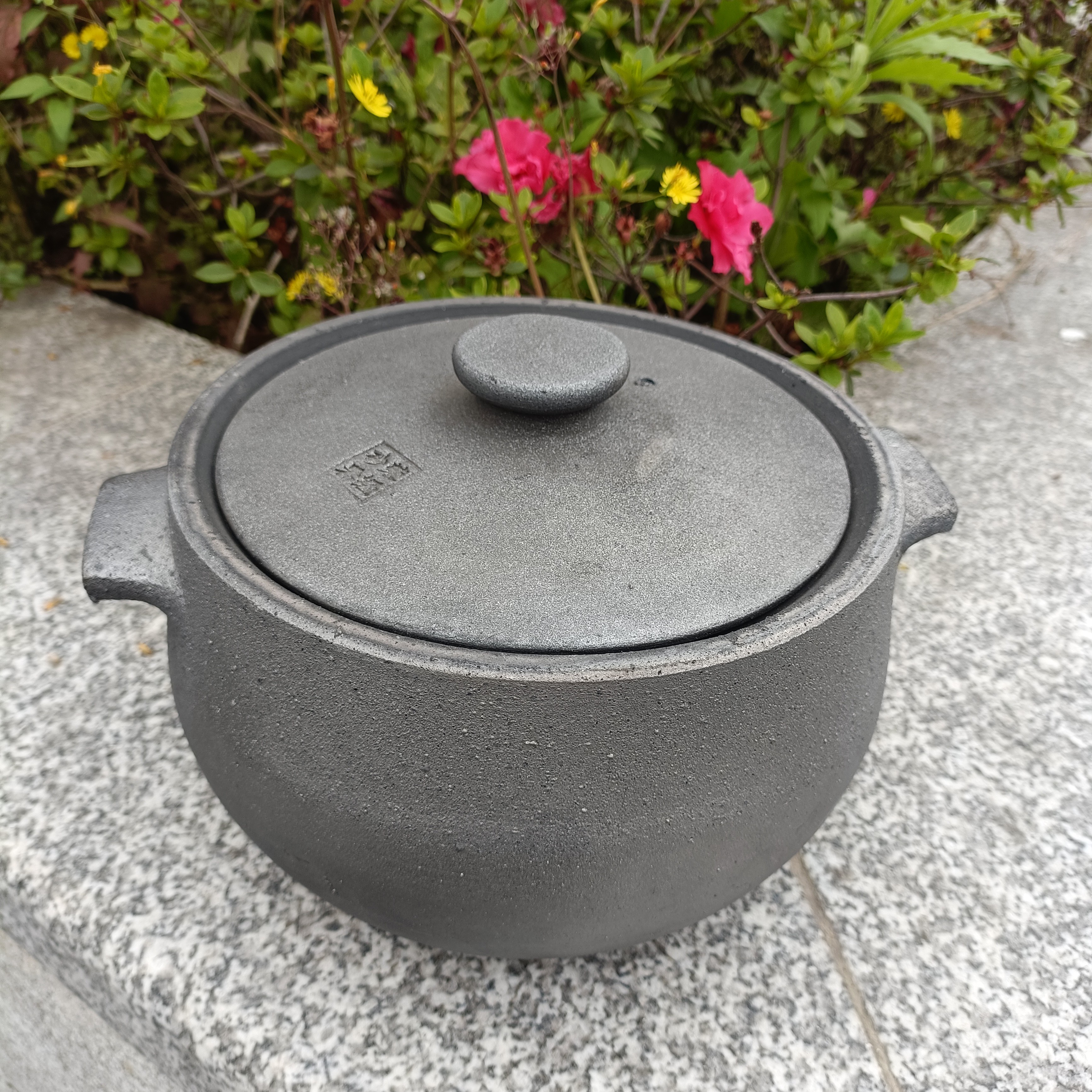 雅安荥经非遗砂锅银色手工粗陶平耳锅荥经砂锅土砂老式