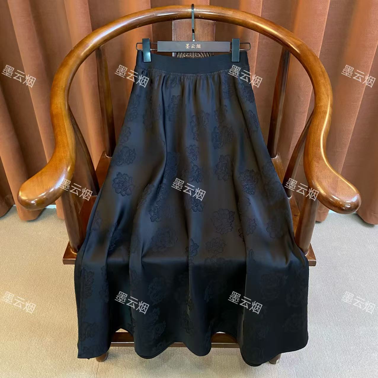 【椰花】新中式四季款复古提花网红系时尚潮流女半身裙松紧腰中国风