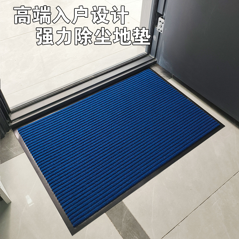 2025新款加厚双条纹室外门口地垫PVC材质吸水蹭土可裁剪入户门垫