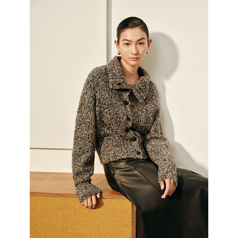 【毛衫】【商场同款新品】艾诺丝雅诗 可立可翻两穿领型毛衫 AR804148