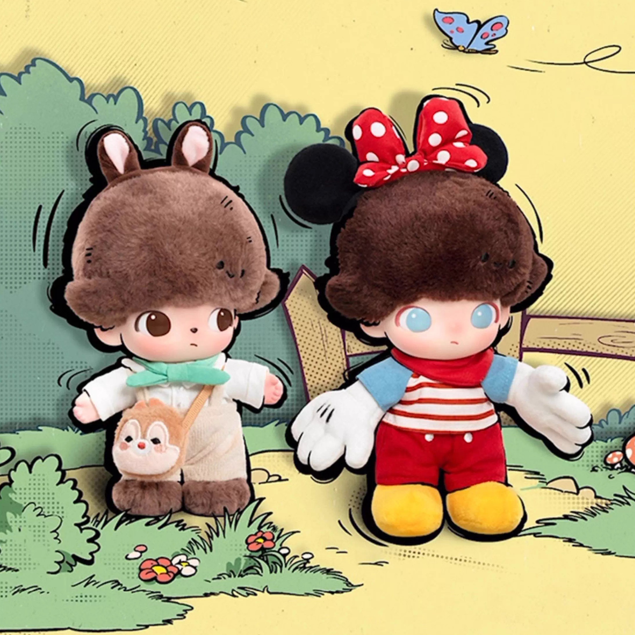 【直播代拆】DIMOO迪士尼系列搪胶脸毛绒盲盒潮玩