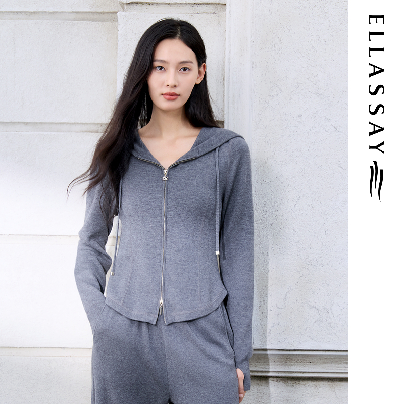 ELLASSAY歌力思2026早春新款鱼骨胸衣式休闲针织衫女EWW371M01100