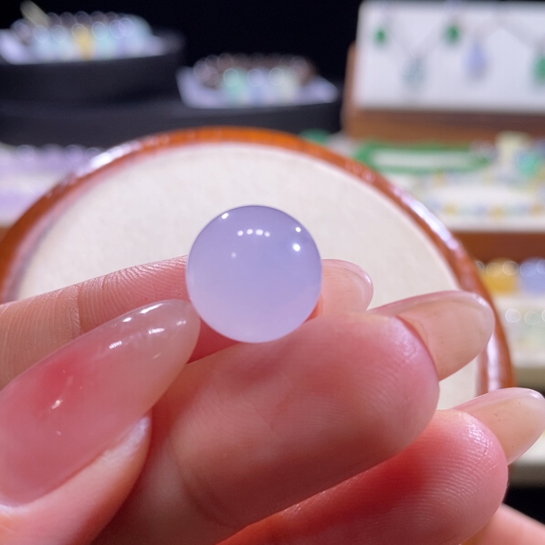 翡翠未镶嵌颈饰翡翠冰红粉珠卡12.8m