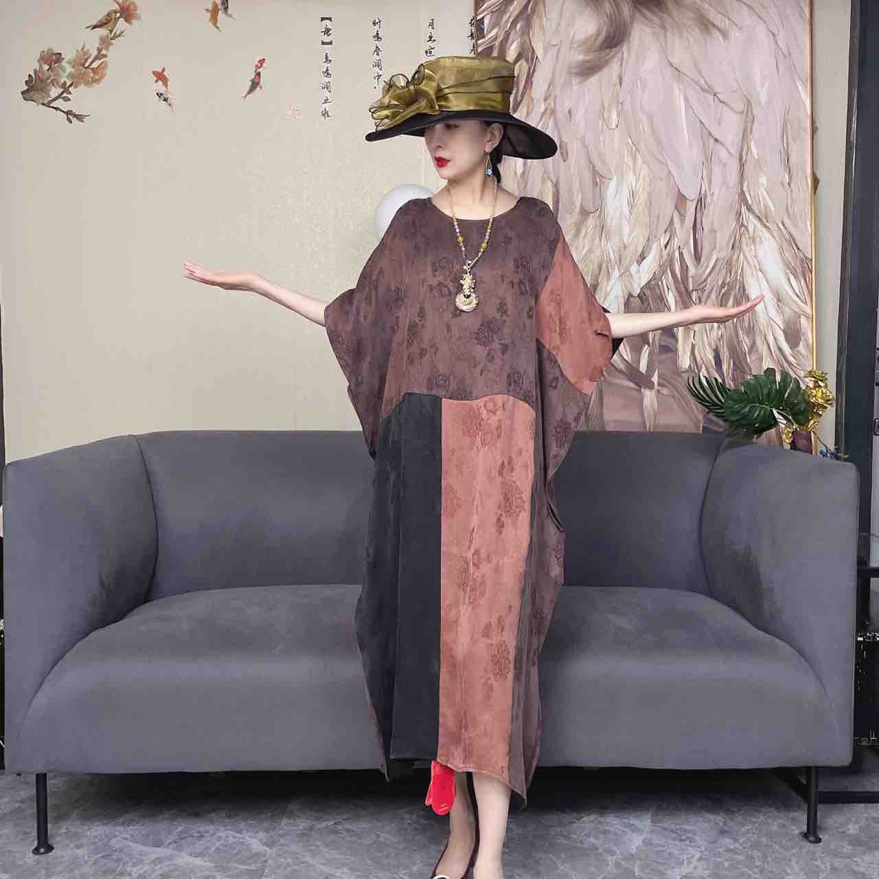 33205国潮风高端中国风显瘦妈妈装高贵上档次夏季连衣裙