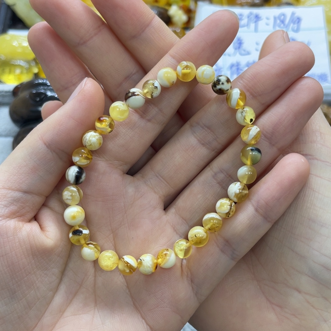 琥珀未镶嵌裸石天然琥珀6+mm