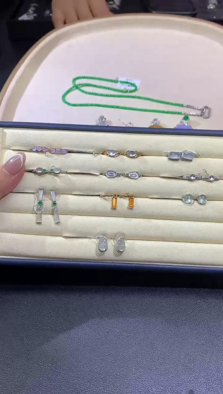 翡翠耳饰1件-18k金-多样性发货一件-JY07|CXQ4