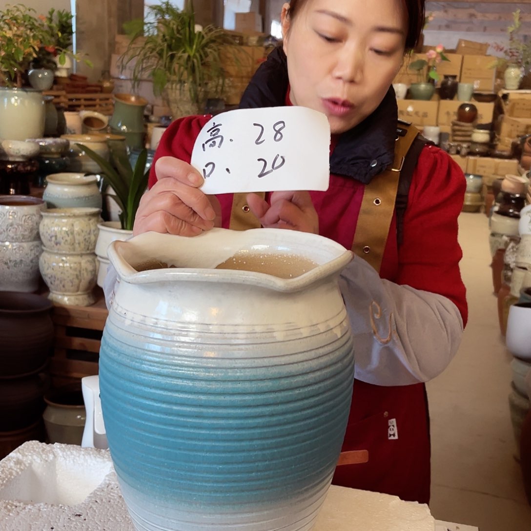 紫砂花盆高度28口径20