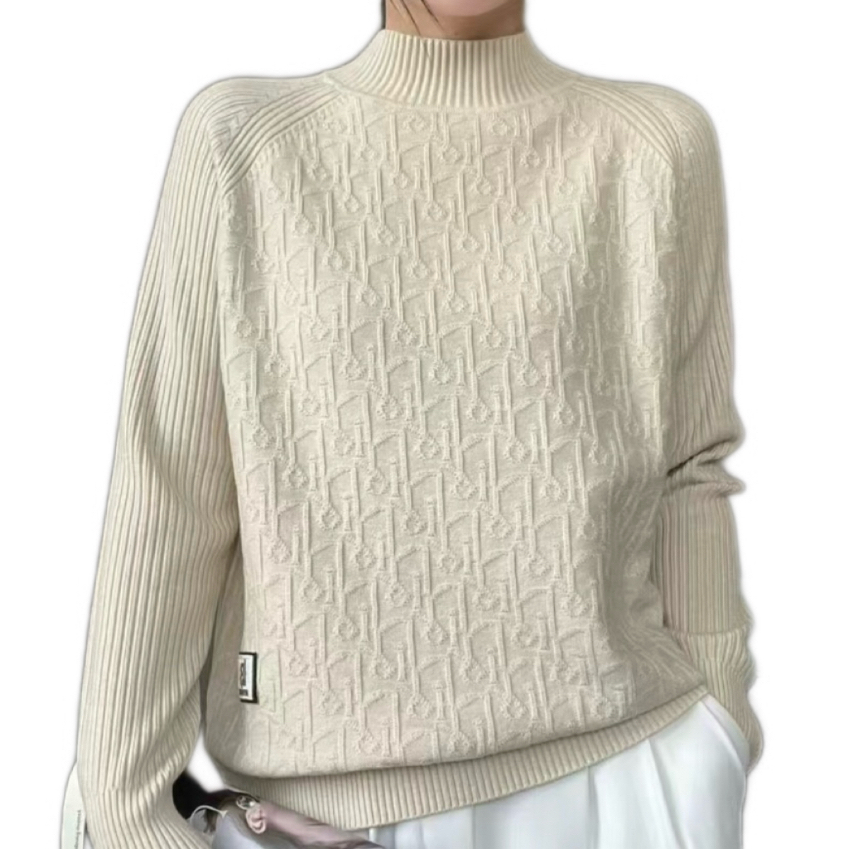 新款28时尚简约宽松百搭半高领毛针织衫