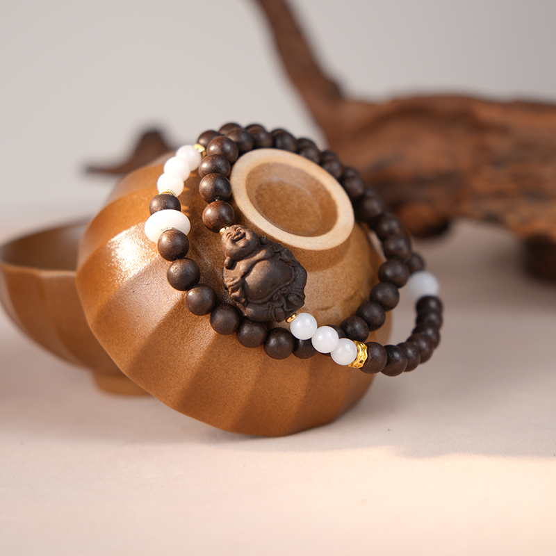 无品牌锦昭引五藏香系列【无量宝光】双圈古法非遗手作合香珠手串