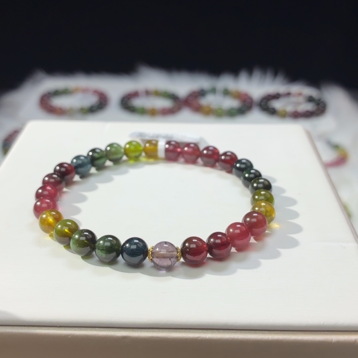 碧玺手链未镶嵌6.8mm±