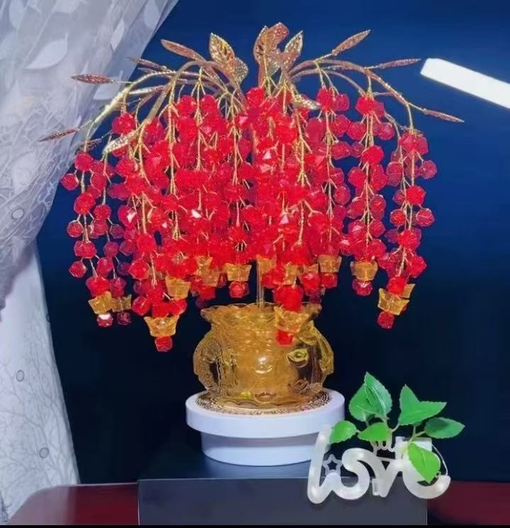 水晶摇钱树 （菱形珠款） DIY材料包