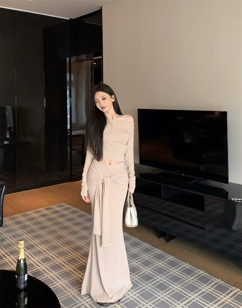 美式辣妹纯欲风时尚套装女秋季2025新款修身显瘦上衣半身裙两件套