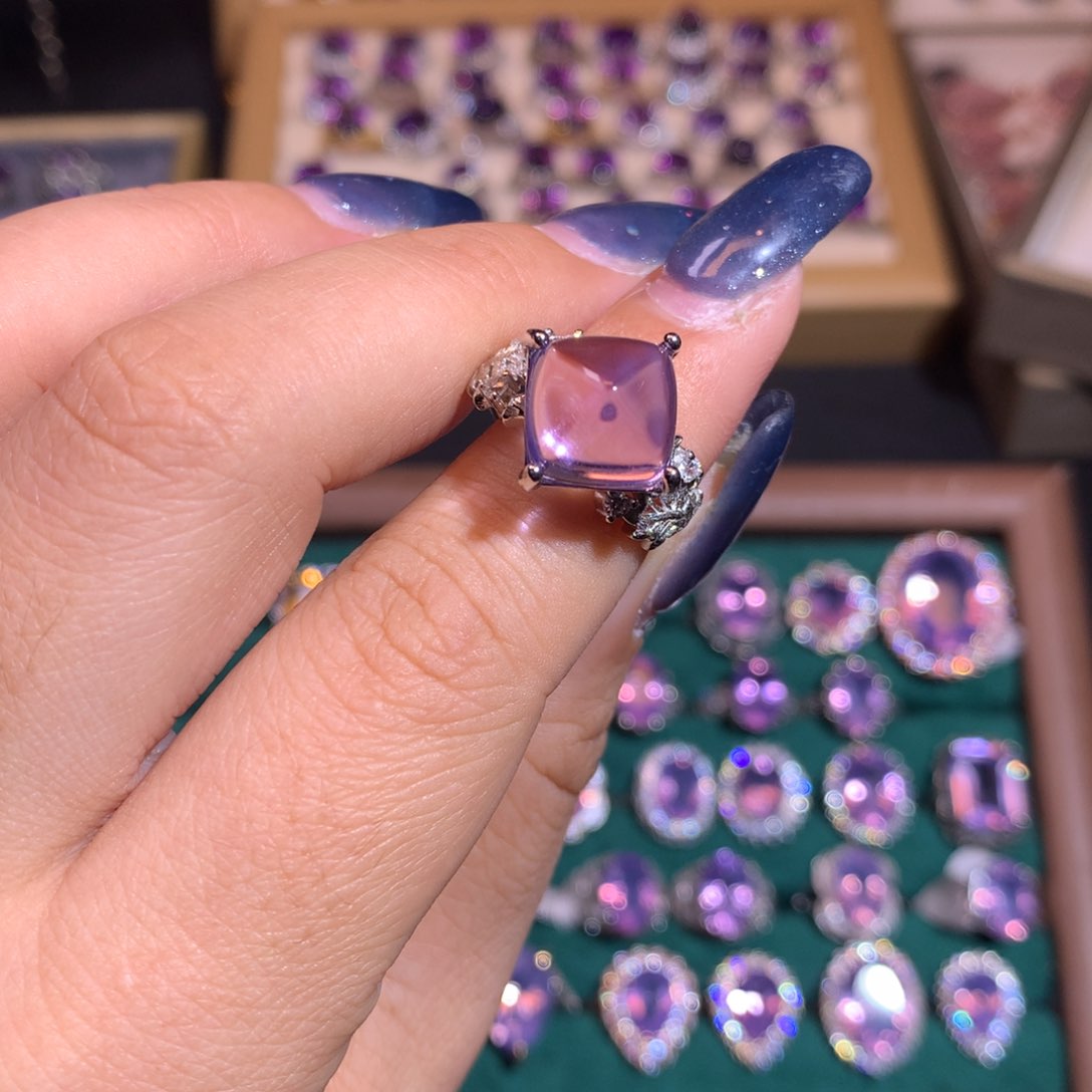 【闪购商品】水晶戒指银S925镶嵌苏***?