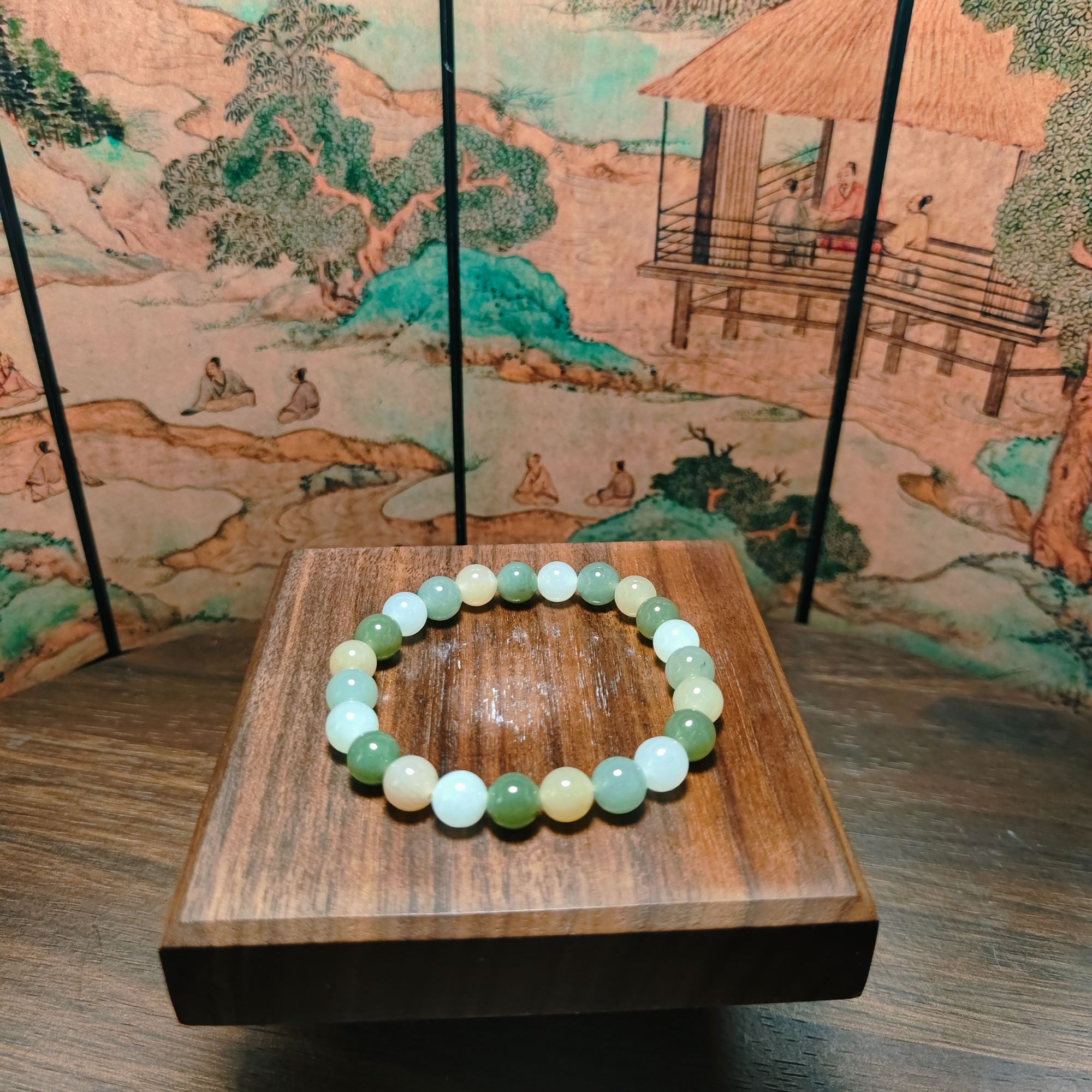 U和田玉多宝圆珠手串（卡12）0476