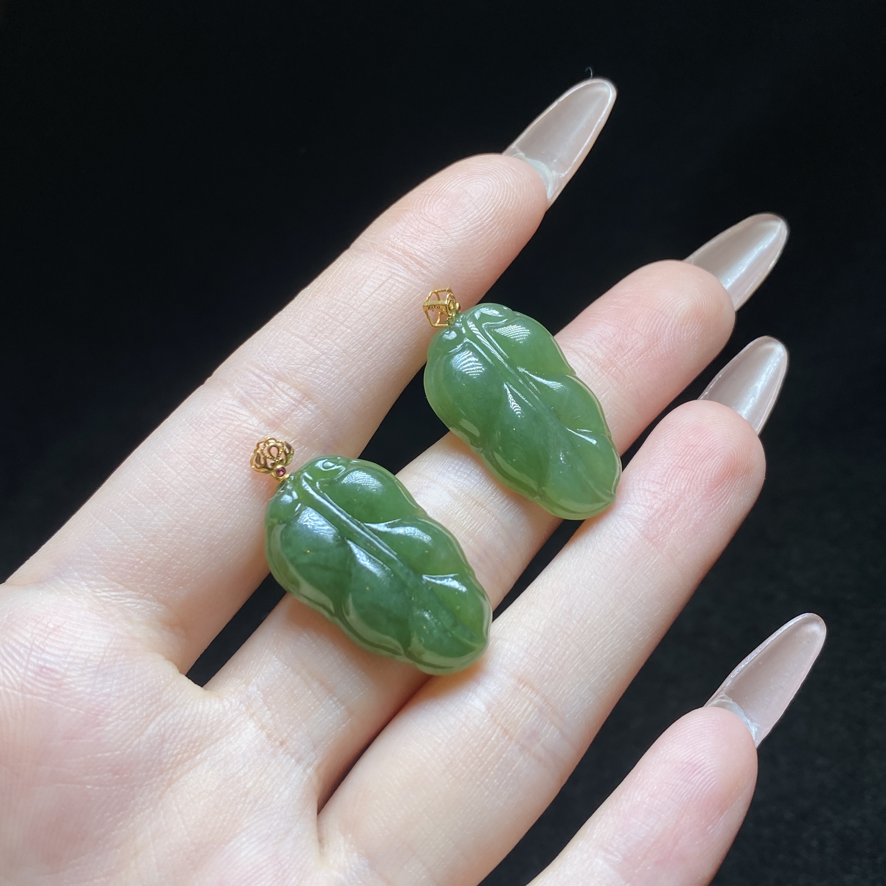 【小北好物】18K金和田玉吊坠约15*25mm【多样性发一件】QH02X1504