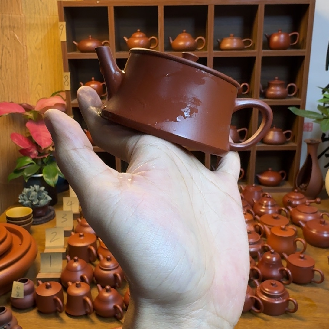 紫砂茶壶潮州朱泥壶云柱130c