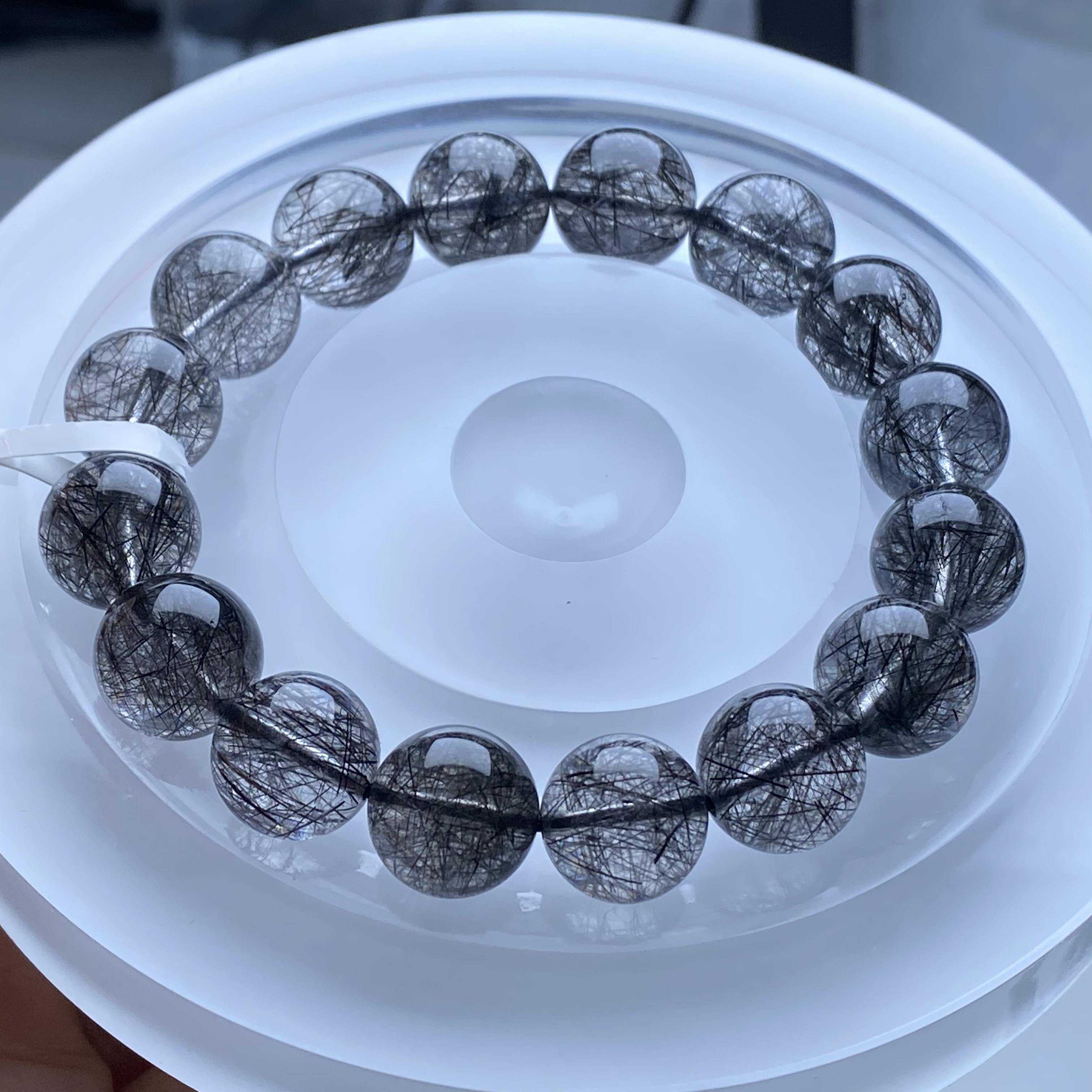 收藏级蕾丝黑发晶全透体12.5mm一物一图一证