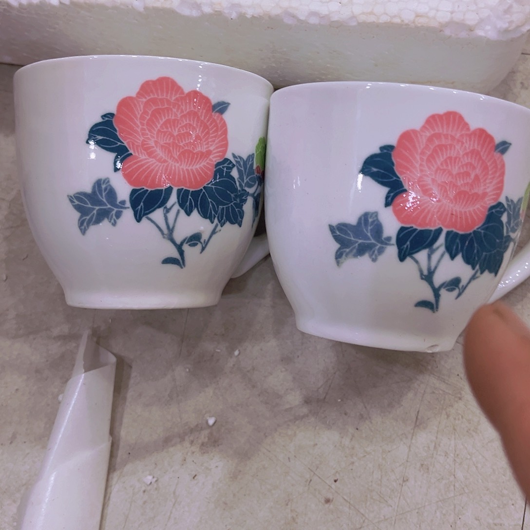 猫***鱼小杯子，芙蓉花杯子