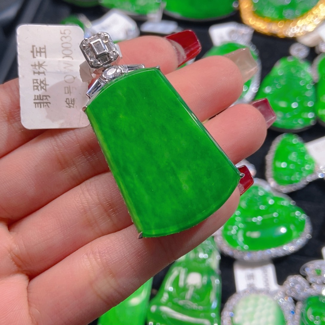 翡翠吊坠(不含链)银S925镶嵌