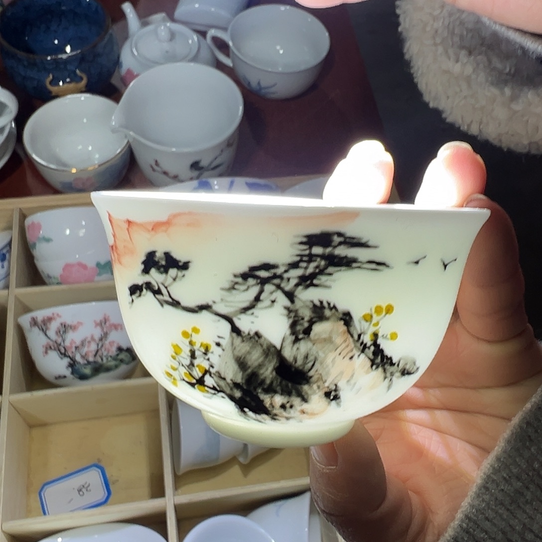 醴陵瓷直播供货基地手绘主人杯 老师作品