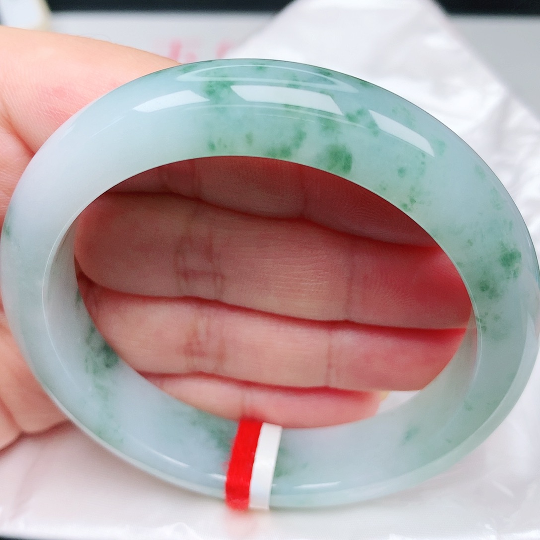 未镶嵌手镯翡翠31冰胶小绿花