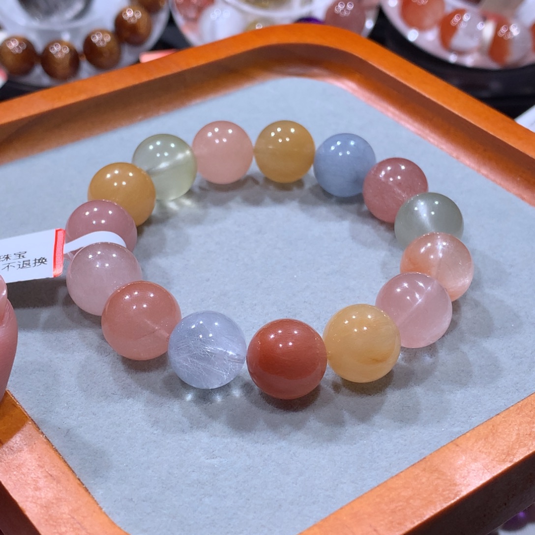 手链水晶未镶嵌彩兔毛13mm
