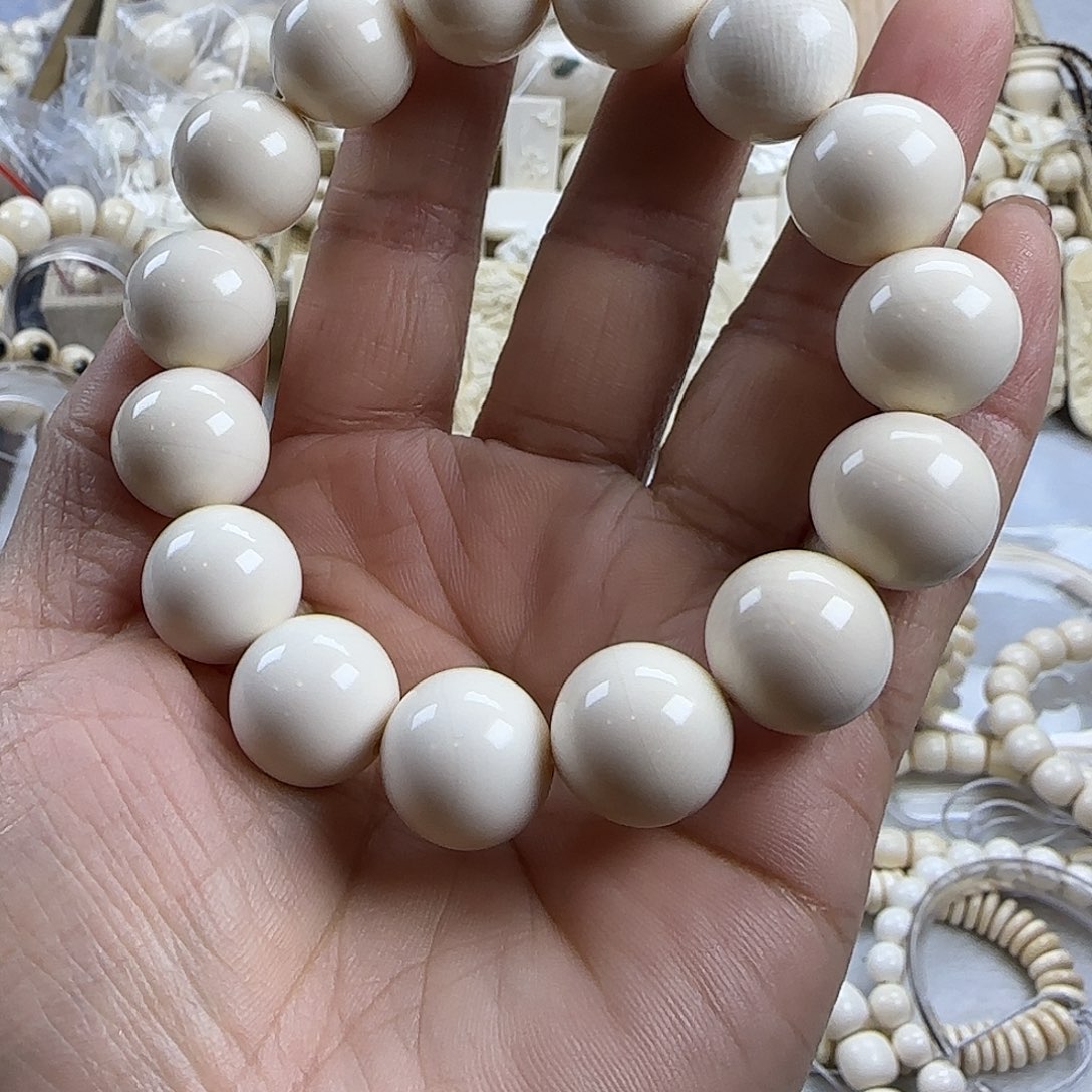 其他猛犸象牙章*仙天然保真猛犸牙原生态圆珠手串