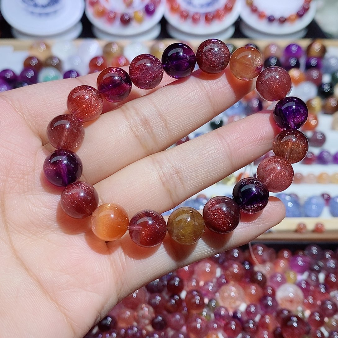 未镶嵌珠宝半成品水晶稀有超七手串