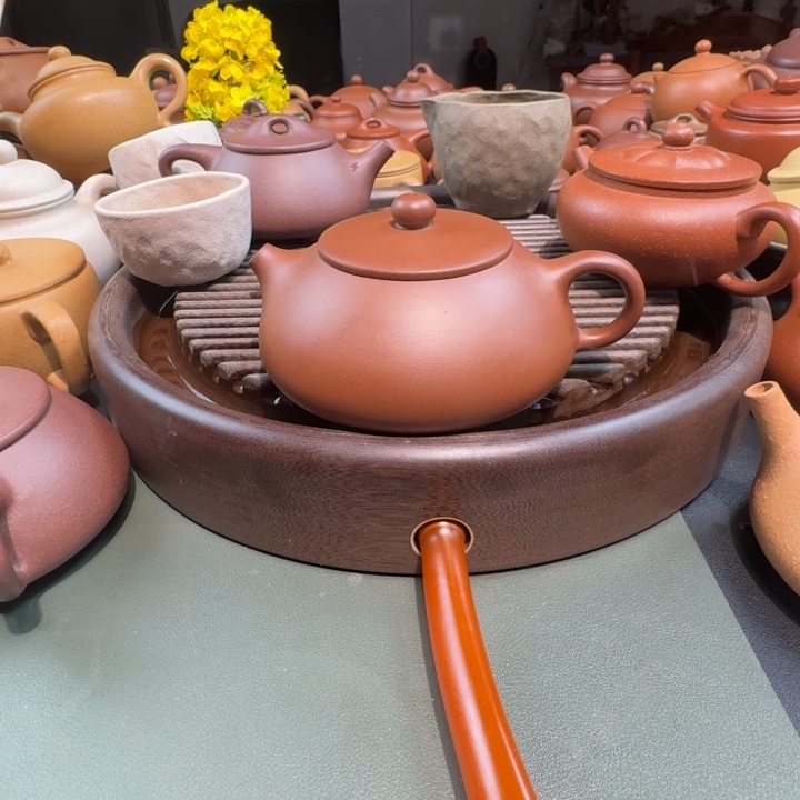 紫砂茶壶文革紫泥220憨瓢瑕
