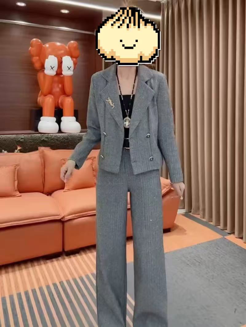 7323时尚精致干练风两件套早秋新款高级感百搭通勤洋气外套裤子NJ