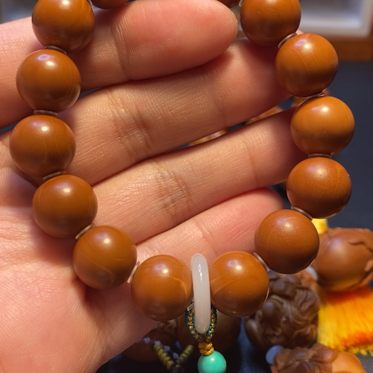 【闪购商品】橄榄核手串/手链苏工名家顶级老铁核1.4正圆光珠