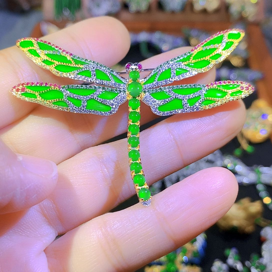 吊坠(不含链)银S925镶嵌翡翠