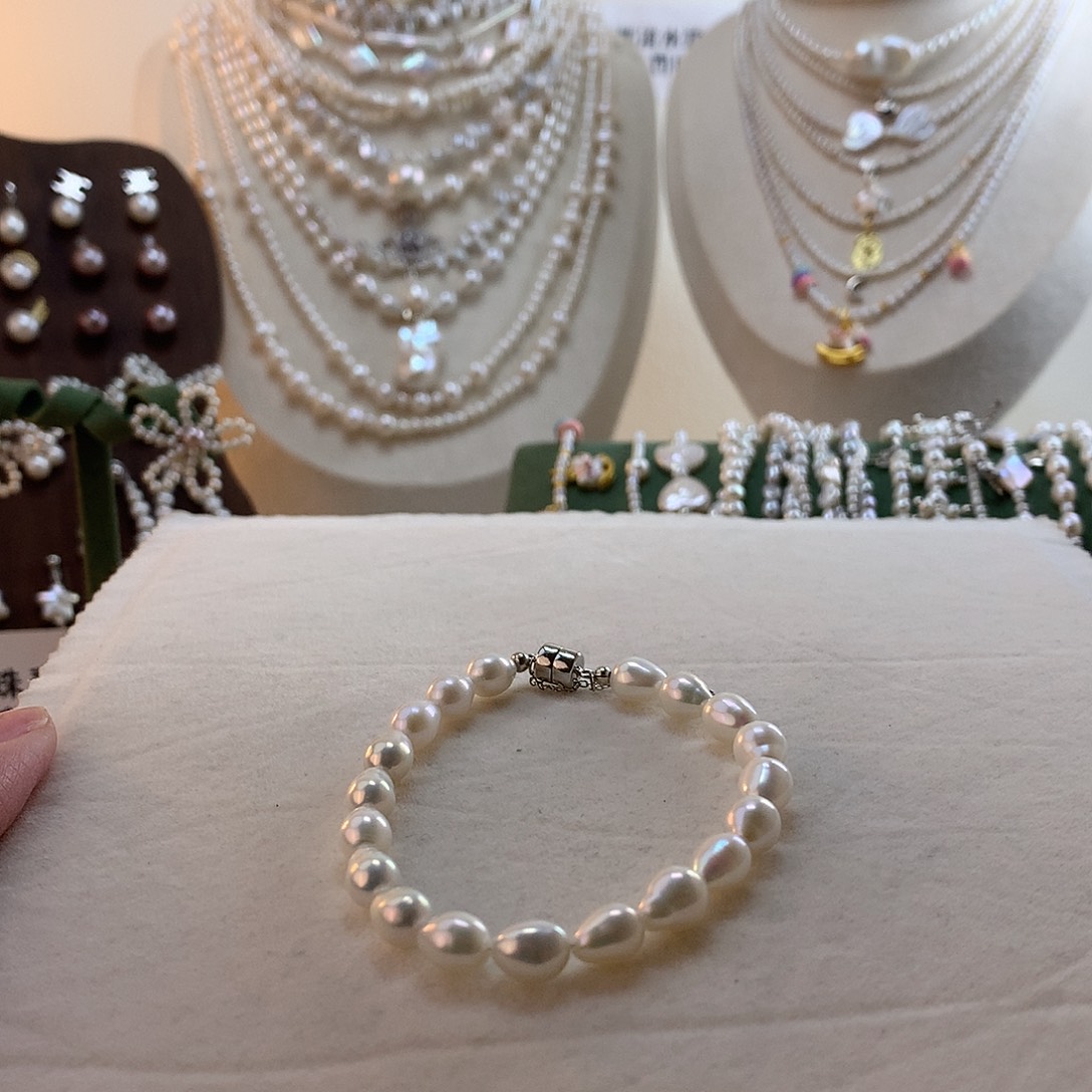 淡水珍珠手绳银S925镶嵌