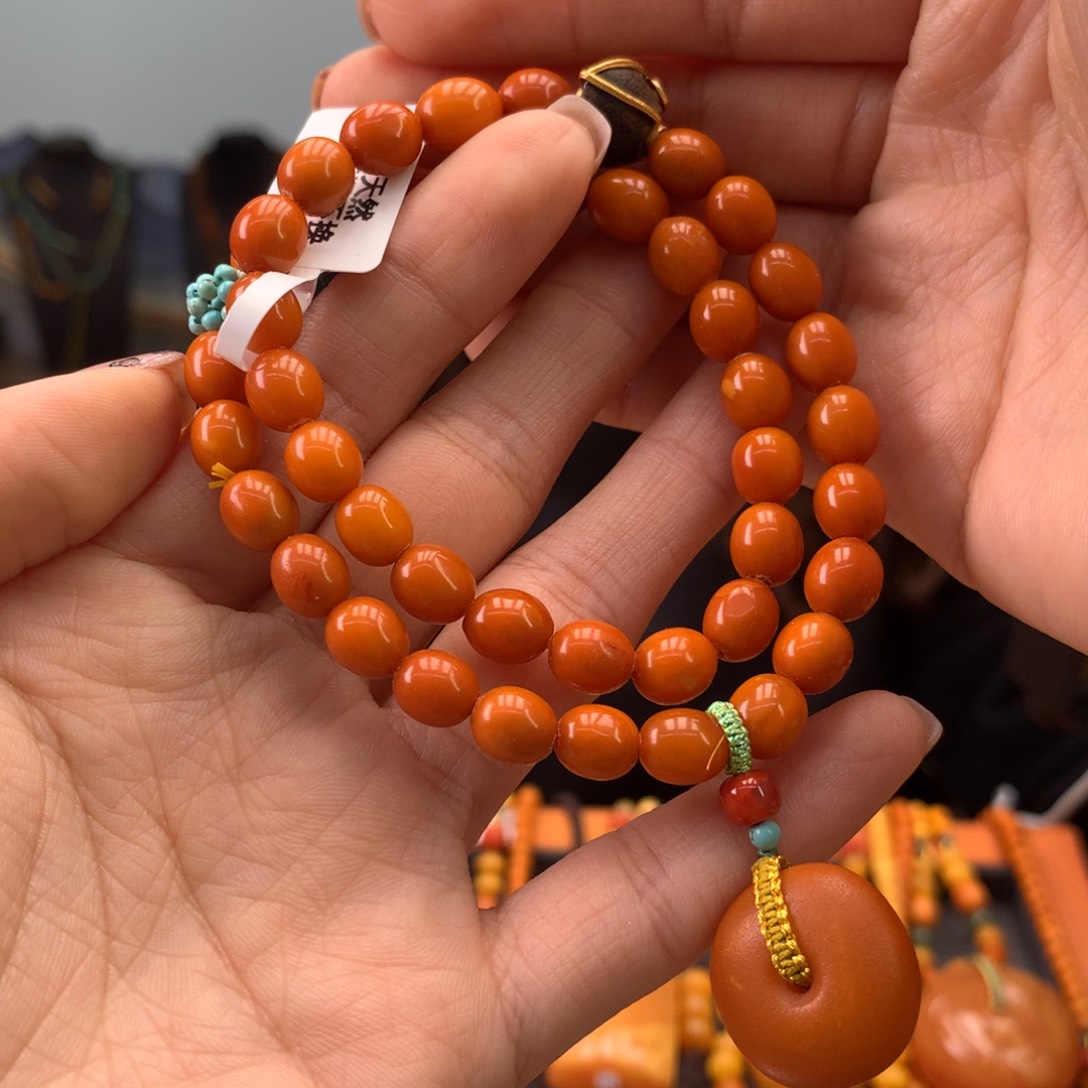 蜜蜡手串未镶嵌天然