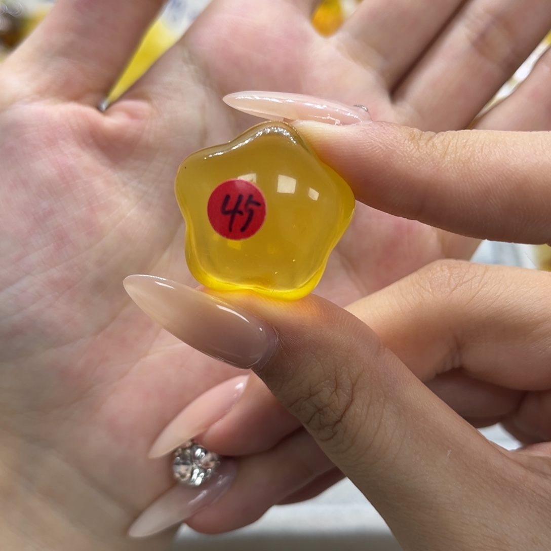 琥珀未镶嵌裸石天然琥珀俄料金珀星星款可吊坠手串