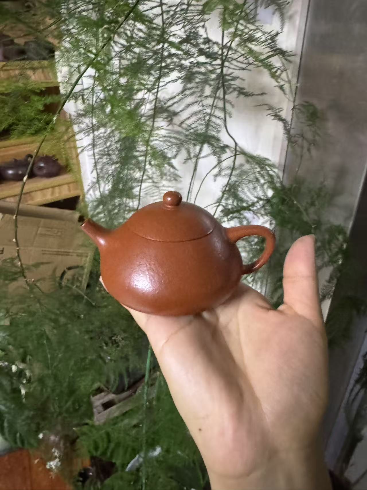 宜兴正宗紫砂鱼子朱泥乳瓢红泥紫砂壶紫砂茶具茶具约120cc