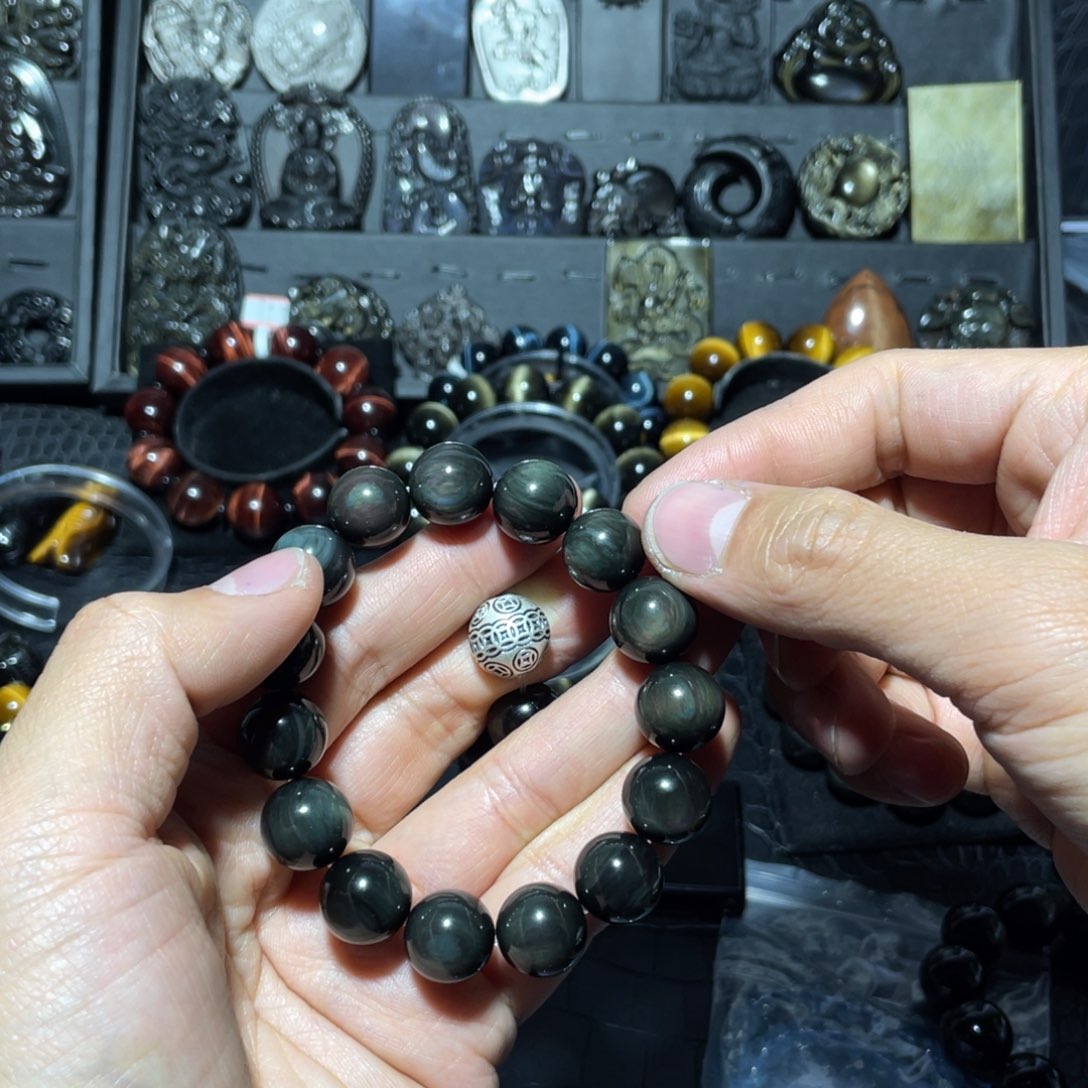 黑曜岩珠宝奇石未镶嵌，